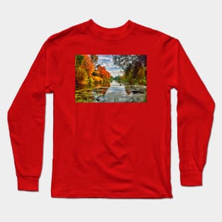 Lakeside Autumn Trees Long Sleeve T-Shirt